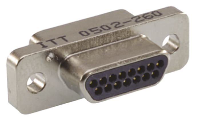 Connecteur Sub-D Mâle ITT Cannon 51 voies Montage panneau Droit
