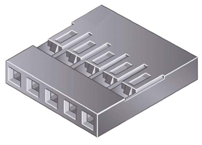 Amphenol ICC, Mini-PV Female Connector Housing, 2.54mm Pitch, 3 Way, 1 Row