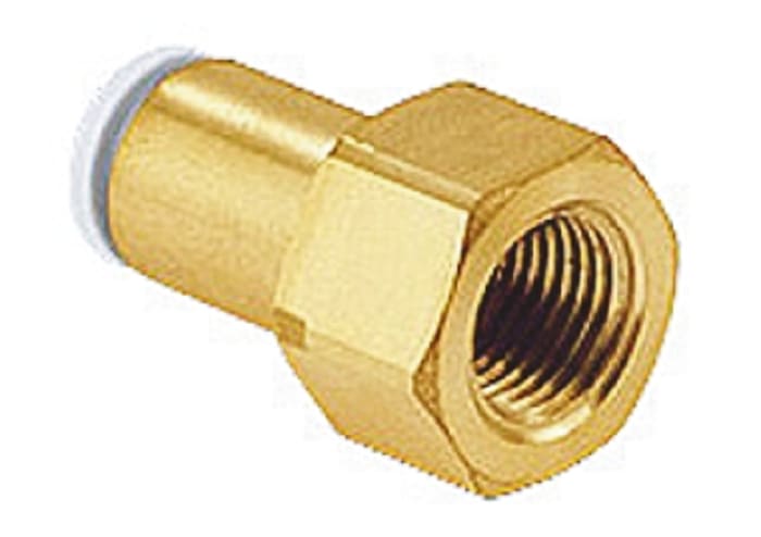 SMC KQ2 Series Straight Threaded Adaptor, Rc 1/8 Female to Push In 4 mm, Threaded-to-Tube Connection Style
