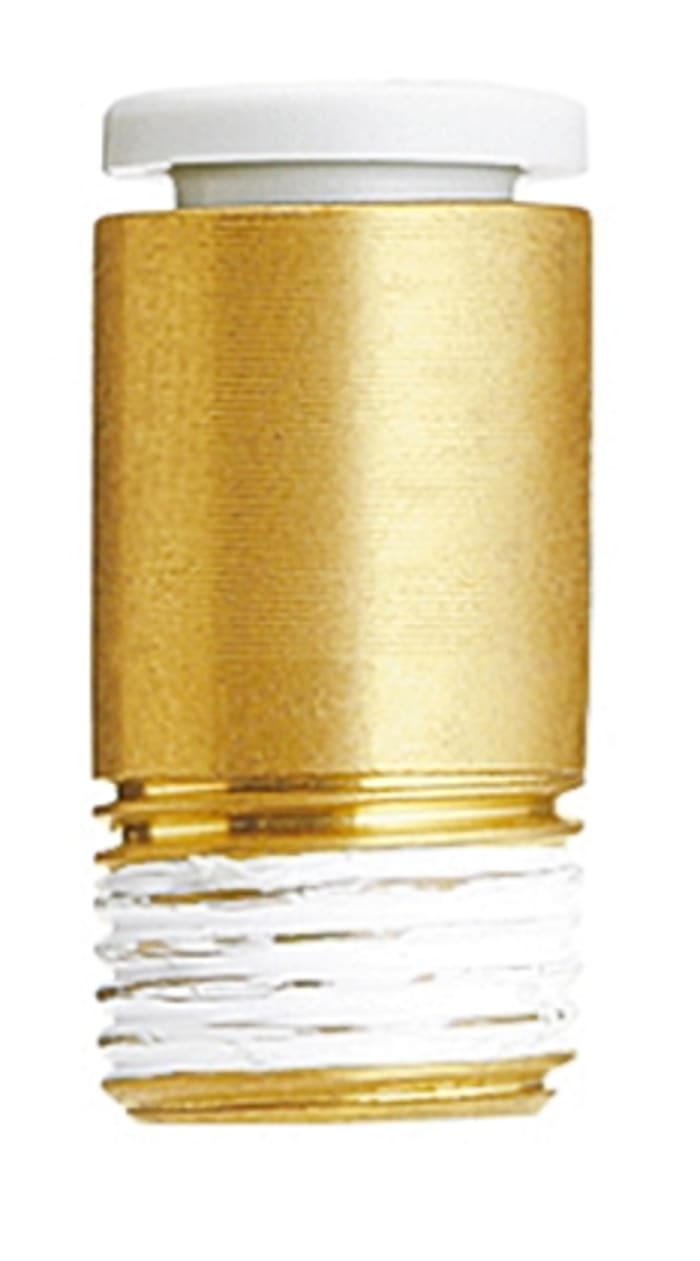 SMC KQ2 Series Straight Threaded Adaptor, R 1/2 Male to Push In 16 mm, Threaded-to-Tube Connection Style