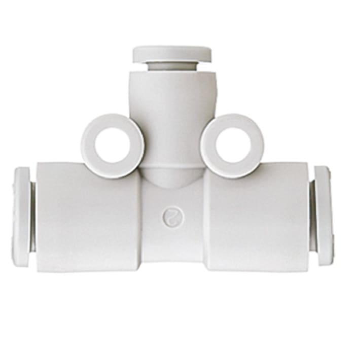 SMC KQ2 Series Tee Tube-to-Tube Adaptor Push In 10 mm, Push In 12 mm to Push In 12 mm, Tube-to-Tube Connection Style