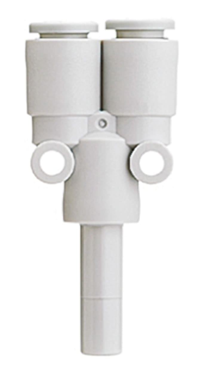 SMC KQ2 Series Y Tube-to-Tube Adaptor, Push In 8 mm to Push In 8 mm, Tube-to-Tube Connection Style