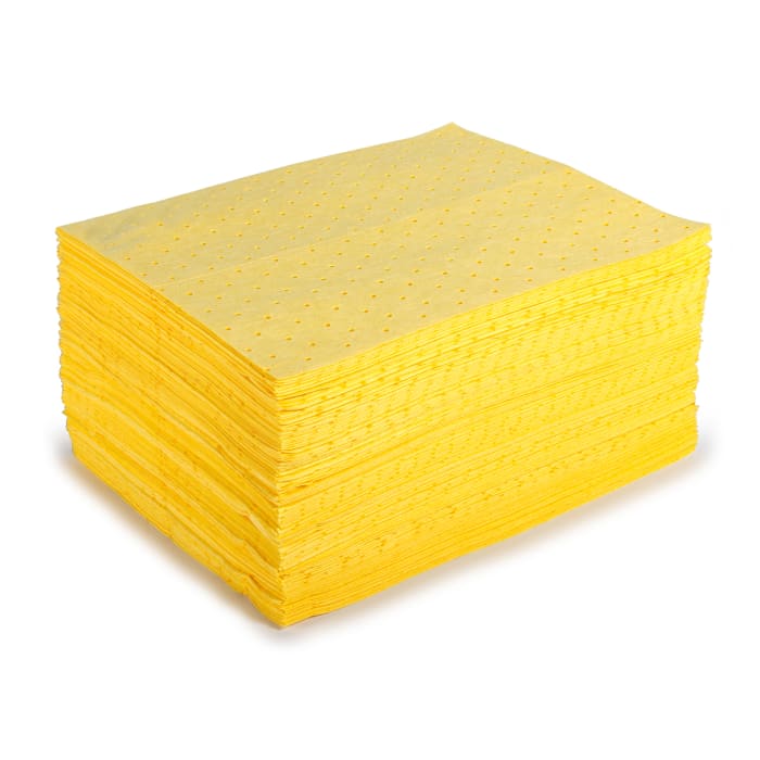 Tampon Absorbant Produit chimique RS PRO, 100 par paquet , capacité d'absorption: 100L, RS PRO.
