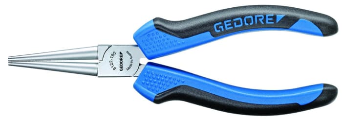 Gedore 6716810 Round Nose Pliers, 160 mm Overall, Straight Tip, 48mm Jaw