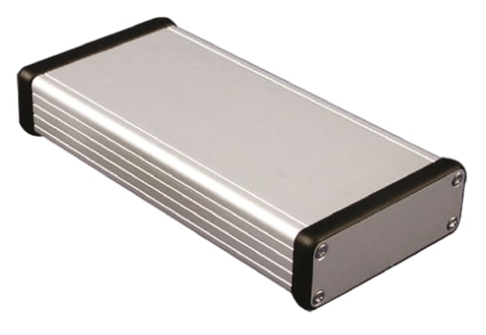 Hammond 1455 Series Silver Anodised Aluminium Enclosure, IP54, Silver Anodized Lid, 160 x 78 x 27mm