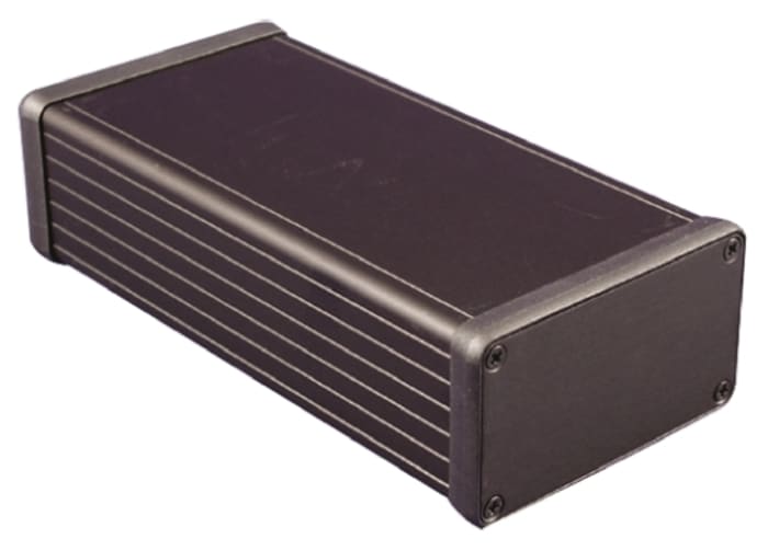 Hammond 1455 Series Black Aluminium Enclosure, IP54, Black Lid, 160 x 78 x 43mm