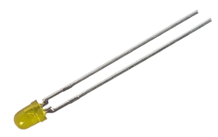 LED Jaune, Traversant, 3 mm (T-1), 2,6 V