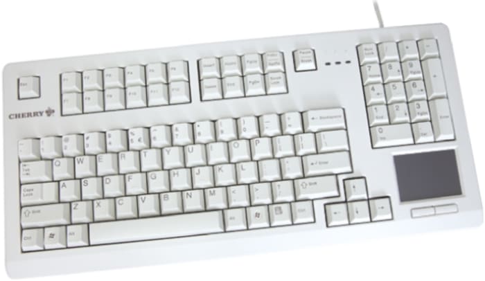 Cherry Wired USB Compact, Ergonomic Keyboard, QWERTY (US), Grey