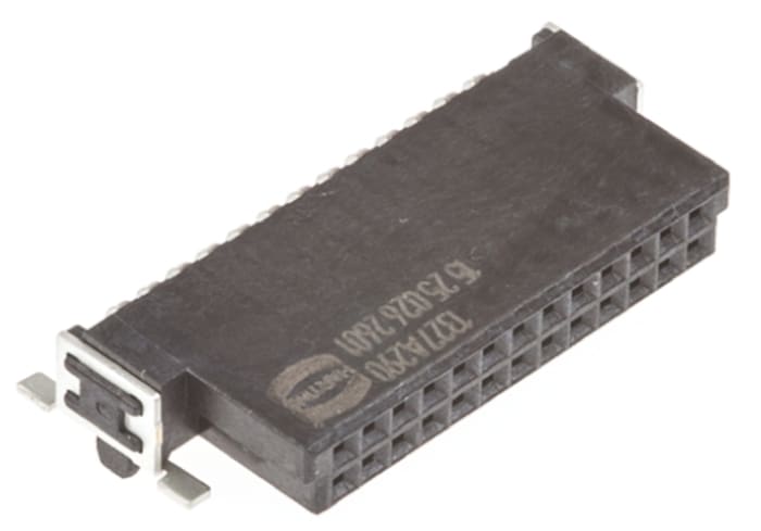 HARTING Har-Flex Series Right Angle Surface Mount PCB Socket, 50-Contact, 2-Row, 1.27mm Pitch, Solder Termination
