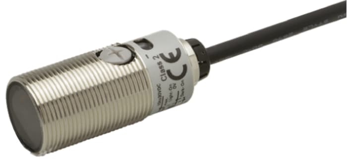 Omron Diffuse Photoelectric Sensor, Barrel Sensor, 100 mm Detection Range
