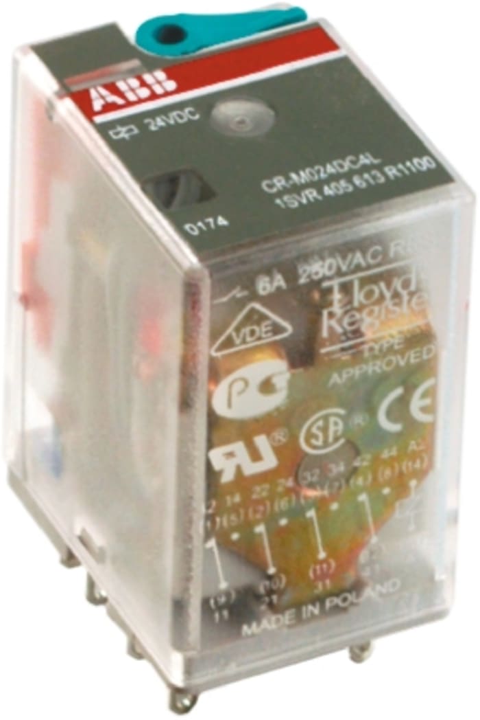 ABB Plug In Power Relay, 230V ac Coil, 6A Switching Current, SPDT