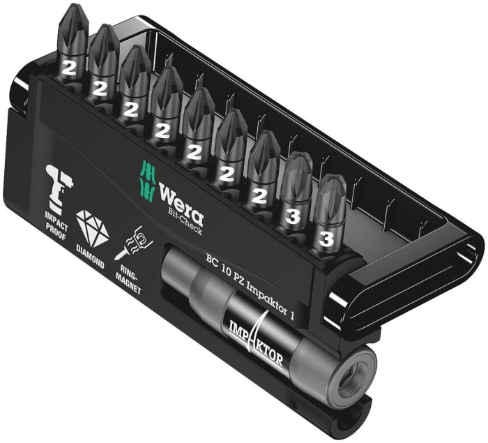 Wera Impact Bit Set 10 Pieces Hexagon