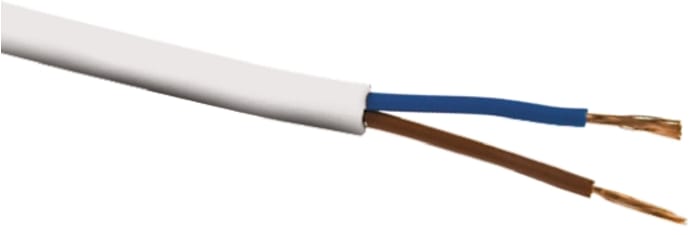 RS PRO 1.5 mm² 5 Core Power Cable, White Polyvinyl Chloride PVC, 100m