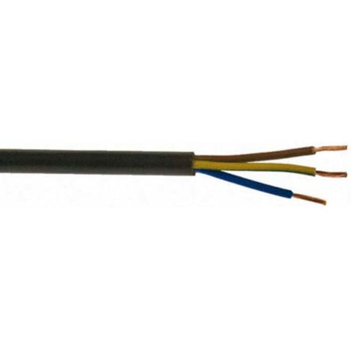 RS PRO, 3183Y, 100m 3 Core, Black PVC Power Cable +70°C