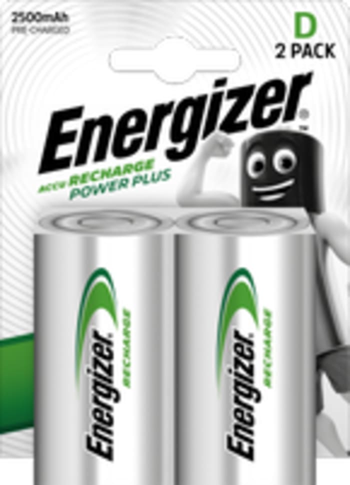 Energizer NiMH Rechargeable D Batteries, 2.5Ah