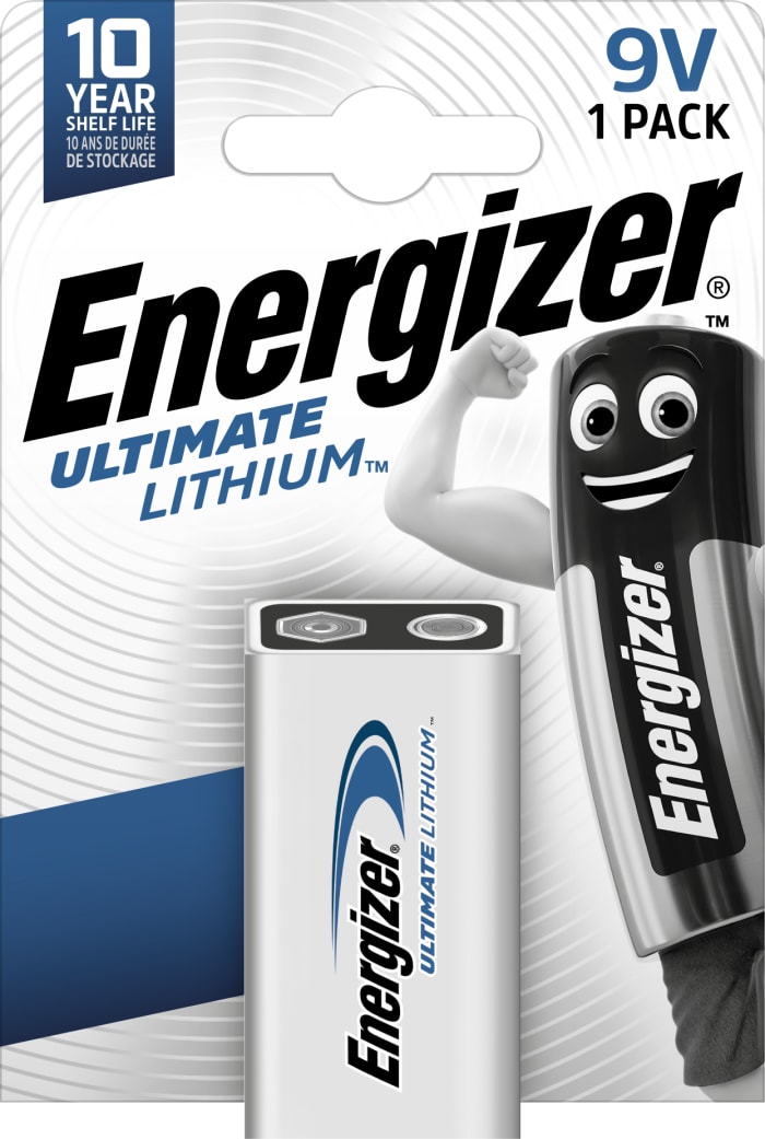 Energizer Lithium Manganese Dioxide 9V Battery PP3
