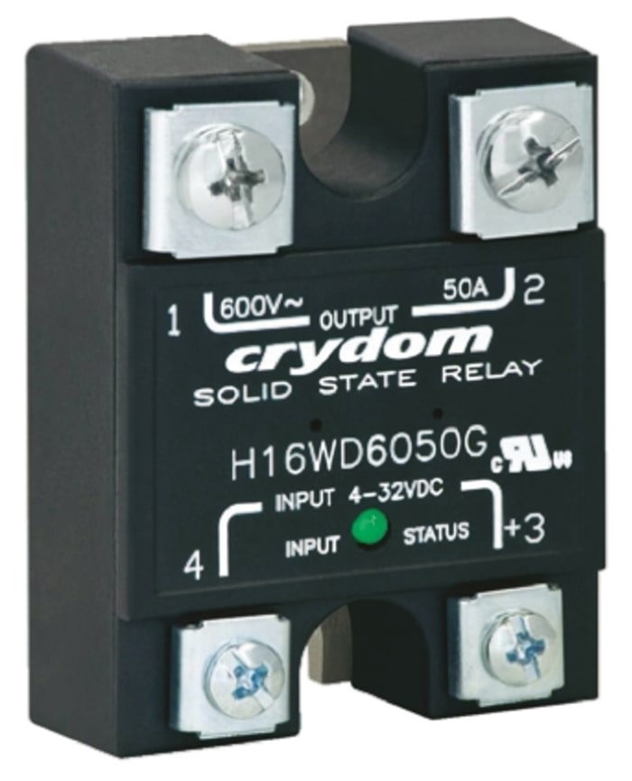 Sensata / Crydom H16WD Series Solid State Relay, 90 A Load, Panel Mount, 660 V ac Load, 32 V dc Control