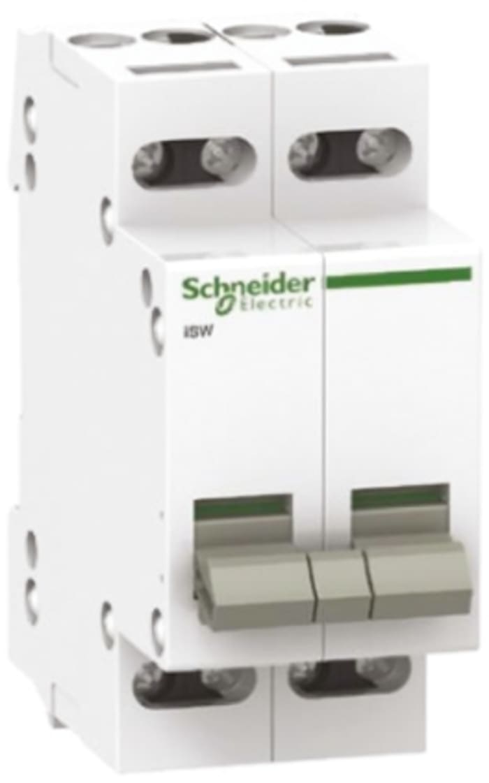 Schneider Electric 2P Pole DIN Rail Isolator Switch - 100A Maximum Current, IP20