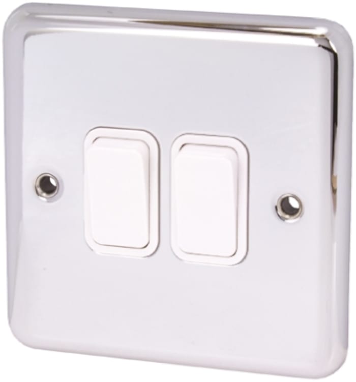 Deta Silver, 2 Way, 2 Gang, Decorative