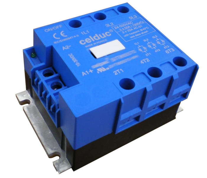 Celduc SVT Series Solid State Relay, 95 A Load, Panel Mount, 520 V ac Load, 30 V dc Control