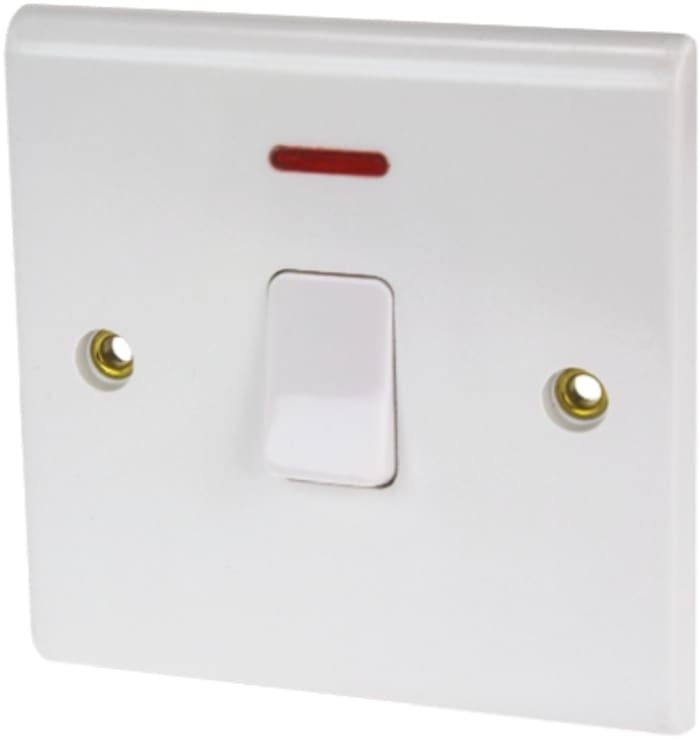 Interrupteur d'éclairage série Slimline IP2X Blanc Ultra-fin