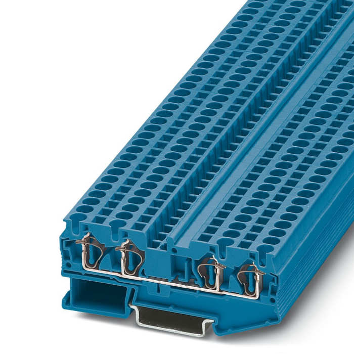 Phoenix Contact 3031458 ST 4-QUATTRO BU Series Blue, Single-Level, Spring Clamp Termination