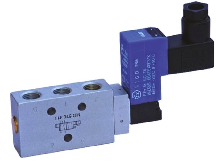 G 1/8 ATEX Solenoid-Spring Valve, 5/2