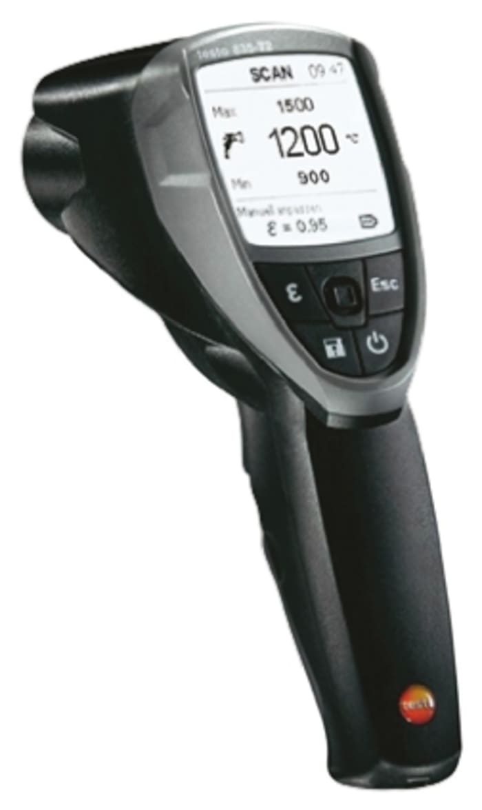 Testo 835-T2 Infrared Thermometer, -10°C Min, +1500°C Max, ±1 %, ±2.0 °C Accuracy, °C Measurements