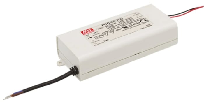 Mean Well PCD-60-2000B, Akım Sınırlamalı Ayarlanabilir LED Sürücü (LED Driver) 60W, 18 → 30V