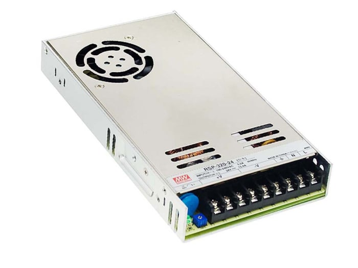 RS PRO Embedded Switch Mode Power Supply (SMPS), 15V dc, 21.4A, 321W, 1 Output, 124 → 370 V dc, 88 → 264