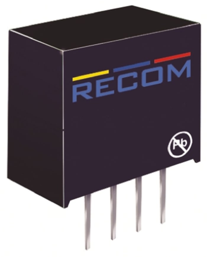 Recom Isolated DC-DC Converter, 15V dc/ 33mA Output, 10.8 → 13.2 V dc Input, 0.5W, Through Hole, +85°C Max Temp