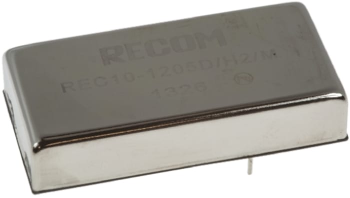 Recom REC10 DC-DC Converter, 5V dc/ 2A Output, 9 → 36 V dc Input, 10W, Through Hole, +71°C Max Temp -40°C Min