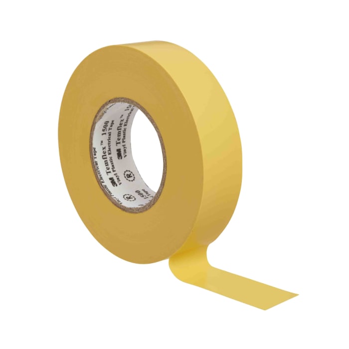 3M Temflex 1500 Yellow PVC Electrical Tape, 15mm x 10m