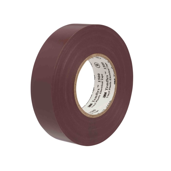 3M Temflex 1500 Brown PVC Electrical Tape, 19mm x 20m