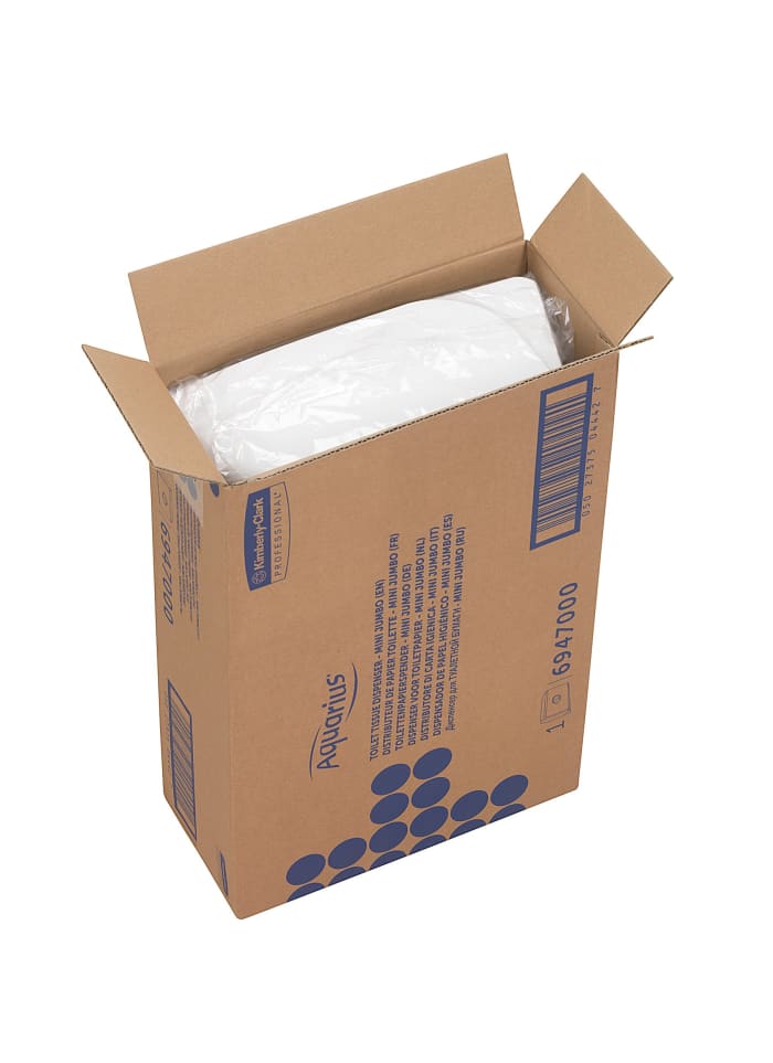 Kimberly Clark White Plastic Toilet Roll Dispenser, 300mm x 470mm x 130mm