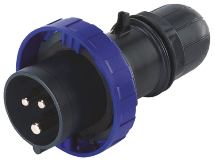 Scame IP66 Blue Cable Mount 2P+E Industrial Power Plug, Rated At 63A, 230 V