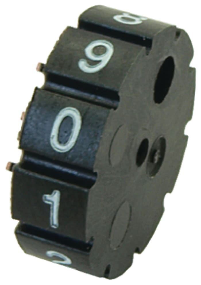 Hartmann, 10 Position, BCD Rotary Switch, 100 mA @ 42 V dc, Solder