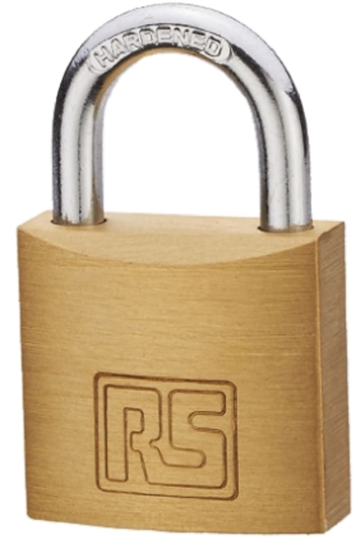 RS PRO Combination Weatherproof Brass Combination Padlock, 6mm Shackle,  40mm Body