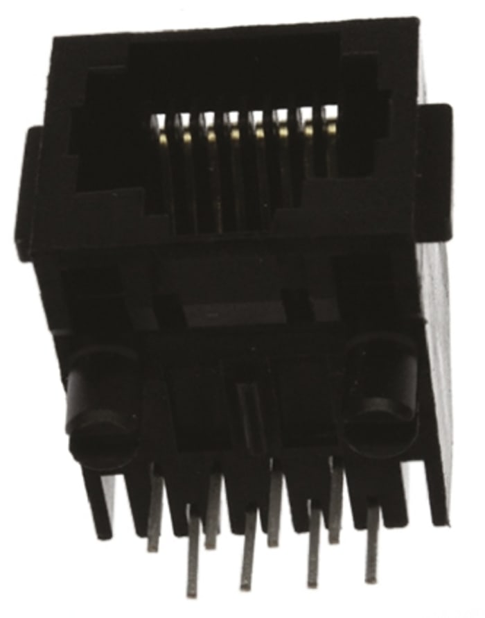 TE Connectivity 5555162 Series Female RJ45 Socket, Through Hole, Cat3 Right Angle 1 Port 8P8C -Way