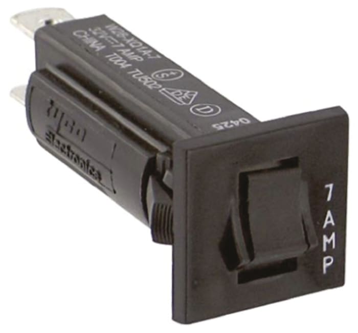 TE Connectivity Thermal Circuit Breaker - W28 Single Pole 32 V dc, 250V ac Voltage Rating, 7A Current Rating