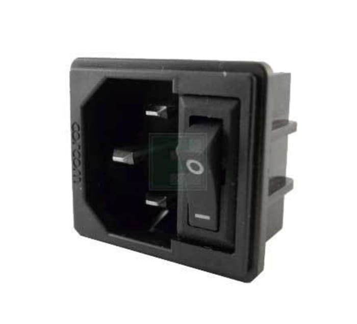 TE Connectivity 10A, 250 V ac Male Snap-In IEC Filter 2 Pole 10CS1, Spade None Fuse