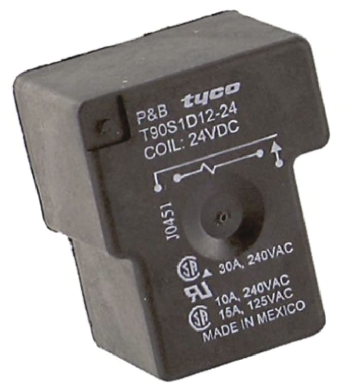 TE Connectivity PCB Mount Non-Latching Relay, 24V Coil, 30A Switching Current, SPST