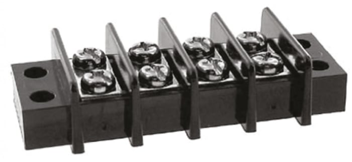TE Connectivity Barrier Strip, 4 Contact, 11.1mm Pitch, 2 Row, 25A, 300 V