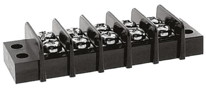 TE Connectivity Barrier Strip, 5 Contact, 9.53mm Pitch, 2 Row, 20A, 300 V