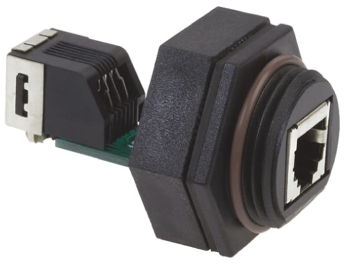 TE Connectivity RJ Coupler, 8 Contacts, Panel, Standard Connector, Socket, Female, IP67