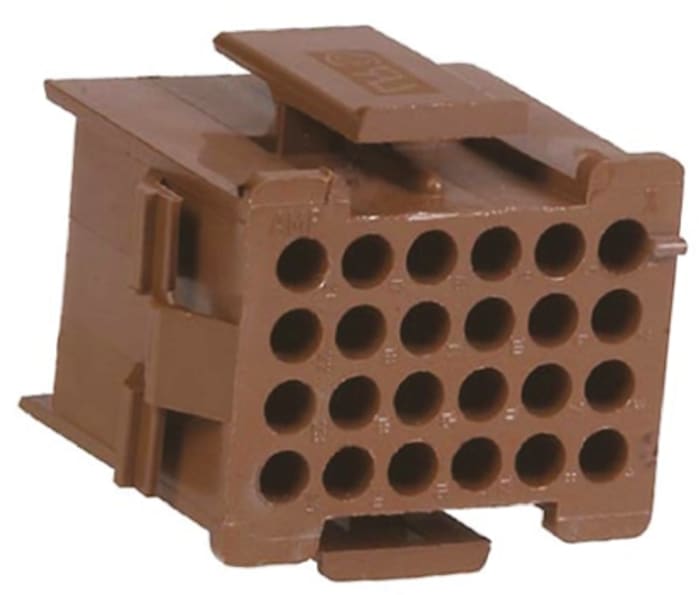 TE Connectivity, Miniature Rectangular II Female Connector Housing, 4.19mm Pitch, 24 Way, 6 Row