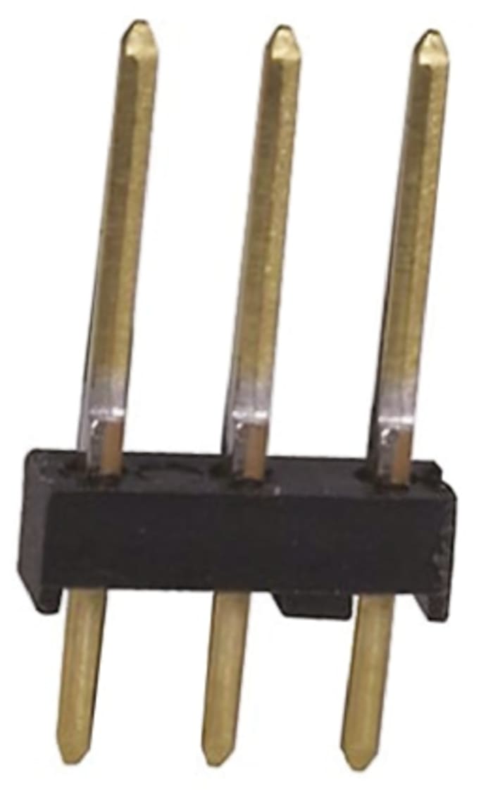TE Connectivity AMPMODU MOD II Series Straight Through Hole Pin Header, 3 Contact(s), 2.54mm Pitch, 1 Row(s), Unshrouded
