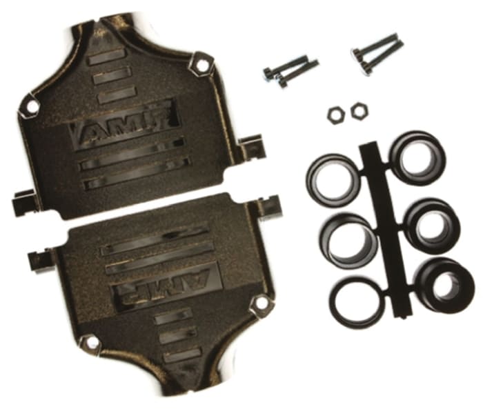 TE Connectivity Metal Plated Plastic D Sub Backshell, 50 Way