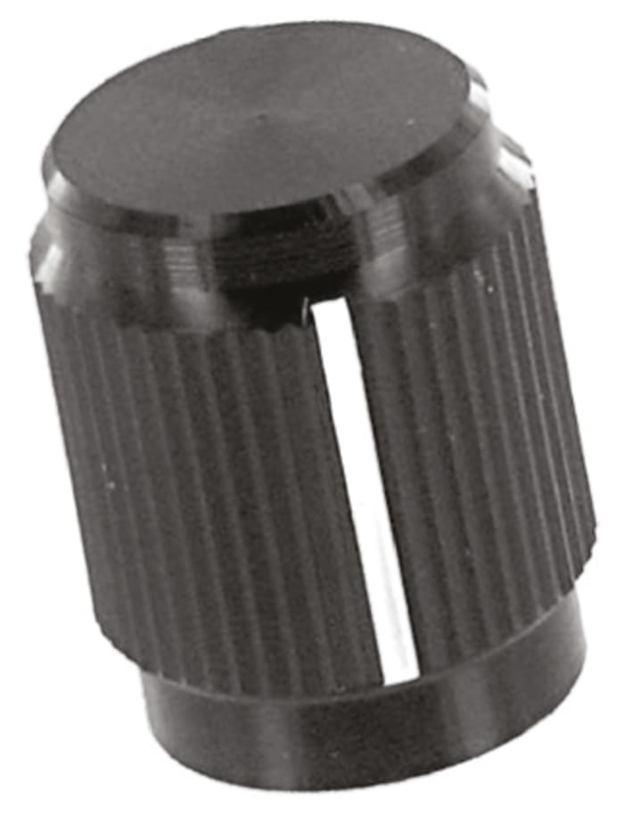 TE Connectivity 12.7mm Black Potentiometer Knob for 3.17mm Shaft Splined, KN500B1/8