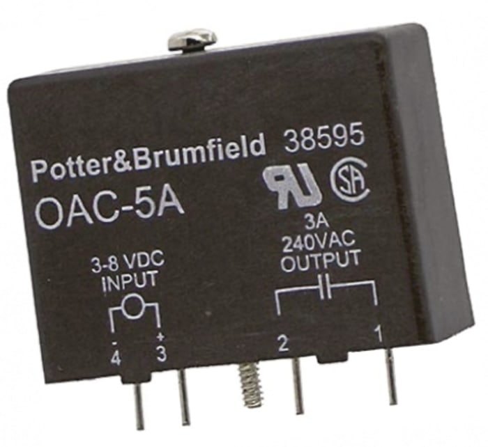 TE Connectivity Solid State Relay, 3 A Load, PCB Mount, 280 V rms Load, 8 V dc Control